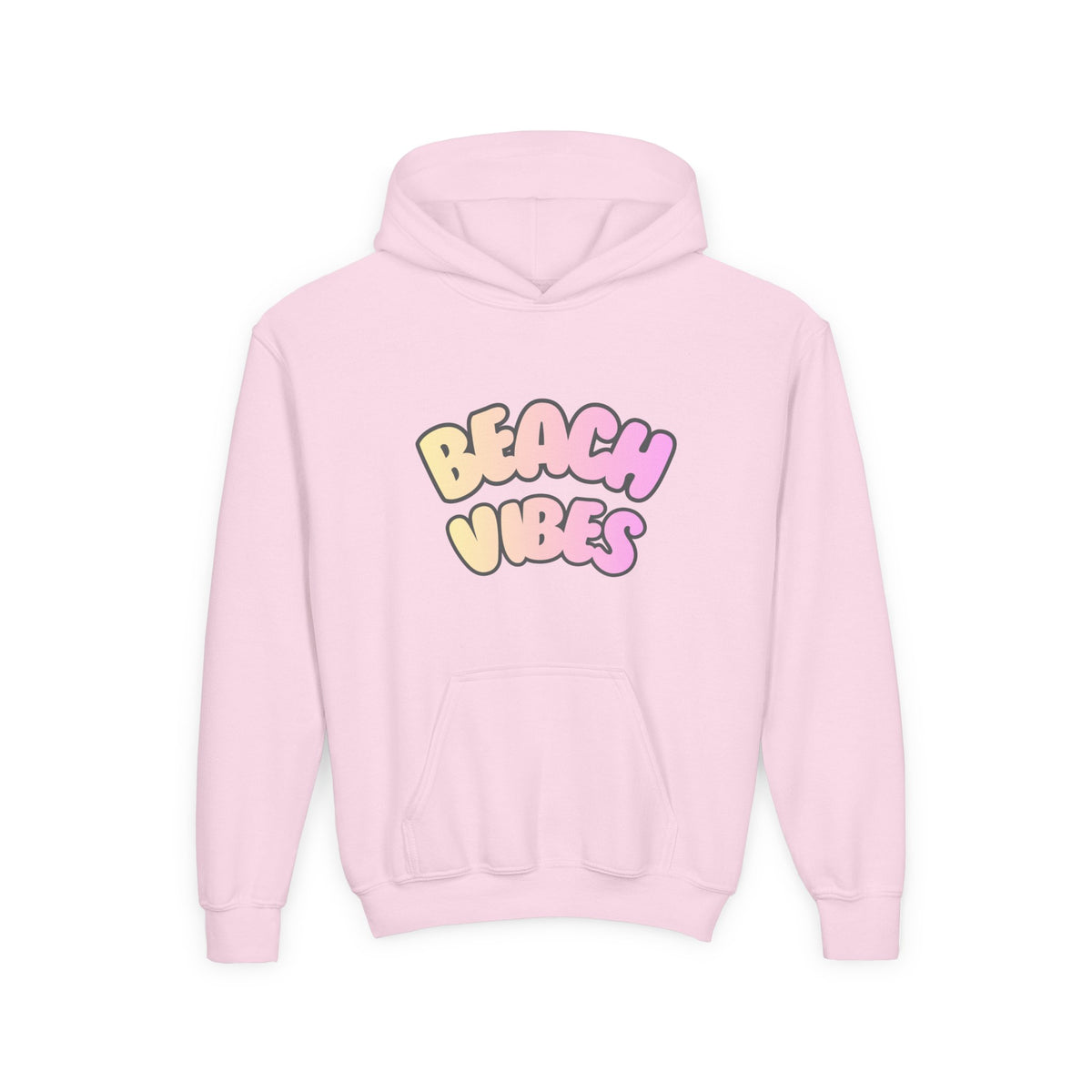Youth Hoodie — "Beach Vibes" Pastel Retro Graphic