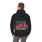Peace Love Pickles Hoodie — Retro Groovy Graphic Hoodie