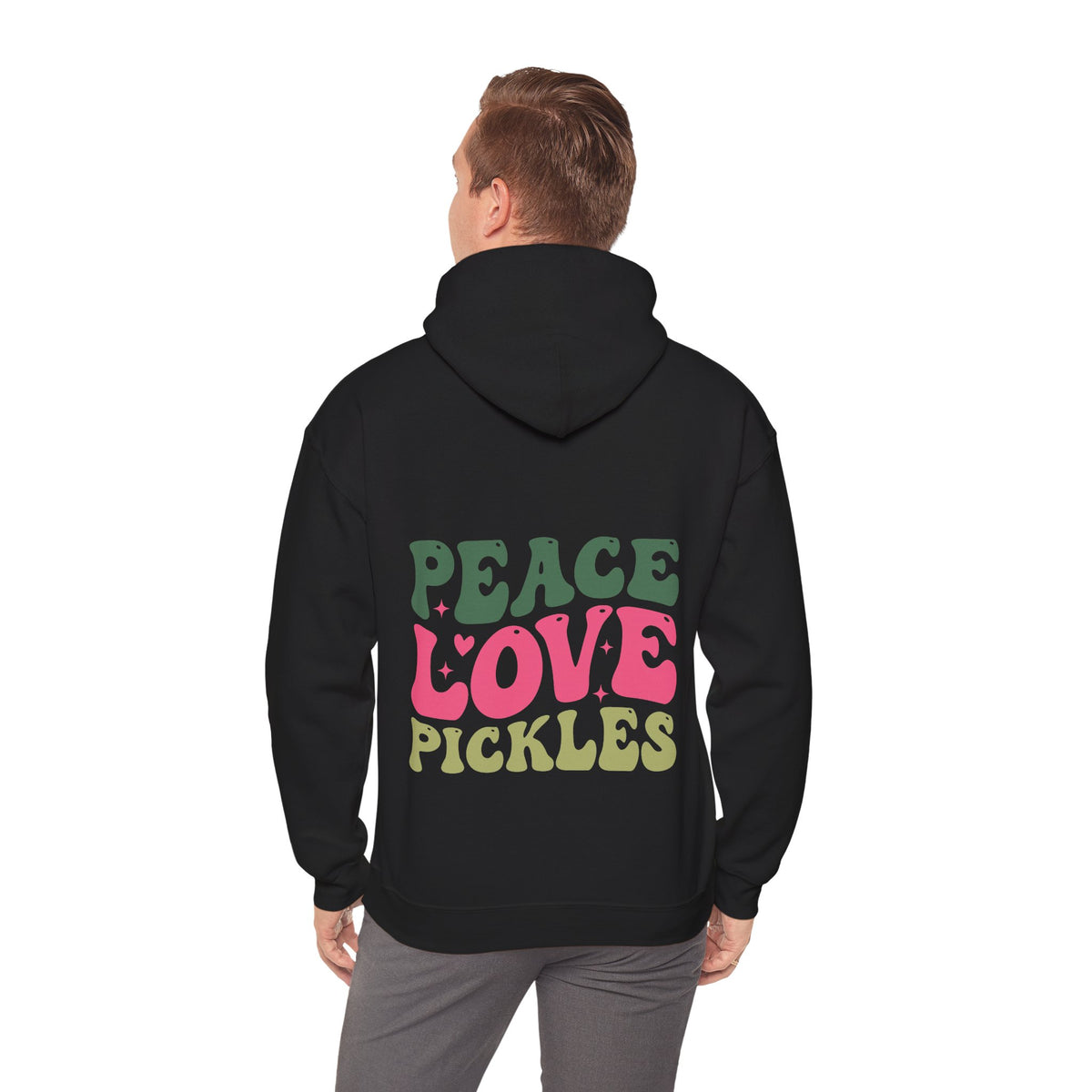 Peace Love Pickles Hoodie — Retro Groovy Graphic Hoodie