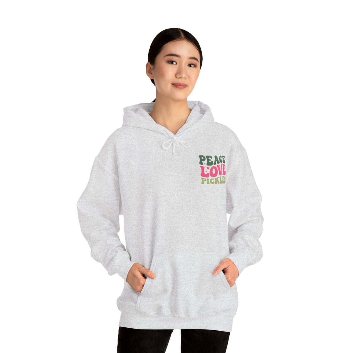 Peace Love Pickles Hoodie — Retro Groovy Graphic Hoodie