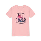 Kids Tee — "Just a Girl Who Loves Cats" Galaxy Cat Kids T‑Shirt