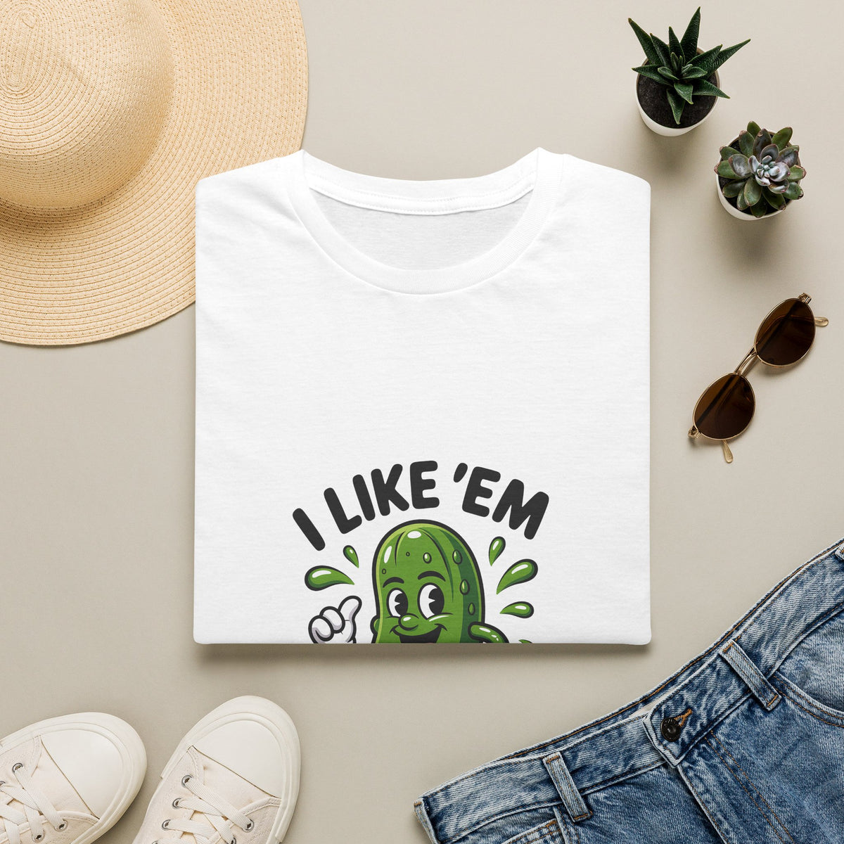 I Like 'Em Pickle T-Shirt — Cute Cartoon Pickle Graphic Tee