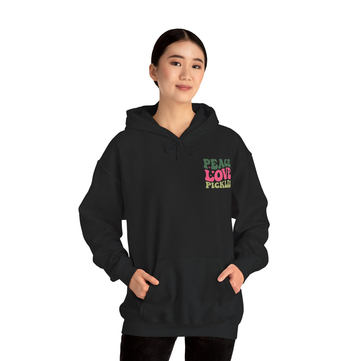 Peace Love Pickles Hoodie — Retro Groovy Graphic Hoodie