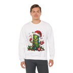 Christmas Pickle Sweatshirt – Cute Santa Hat Pickle with Candy Cane & Hot Cocoa