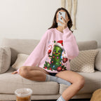 MD - Christmas Pickle Sweatshirt – Cute Holiday Pickle in Santa Hat with Candy Cane & Hot Cocoa