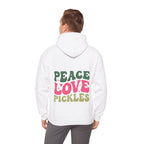 Peace Love Pickles Hoodie — Retro Groovy Graphic Hoodie