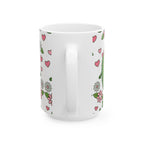 Cute Pickle Couple Mug — Kawaii Pickles with Hearts & Flowers (11oz/15oz)