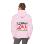 Peace Love Pickles Hoodie — Retro Groovy Graphic Hoodie