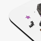 Halloween Pickle Trio Mouse Pad — Cute Witch, Ghost & Jack-o'-Lantern Design