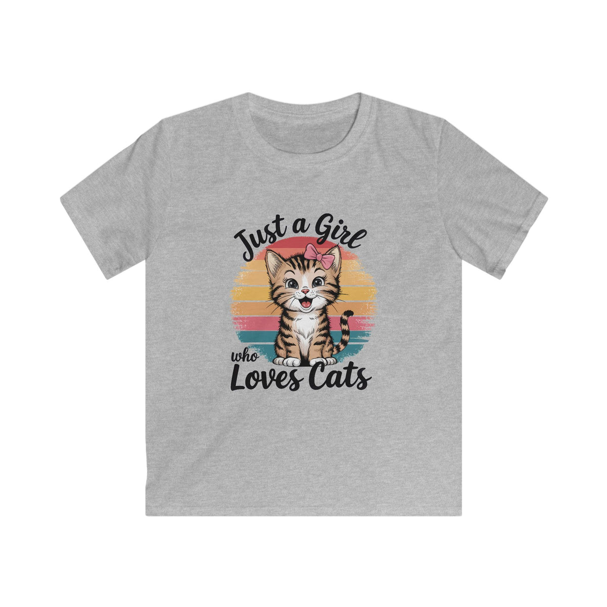 Kids Tee — "Just a Girl Who Loves Cats"
