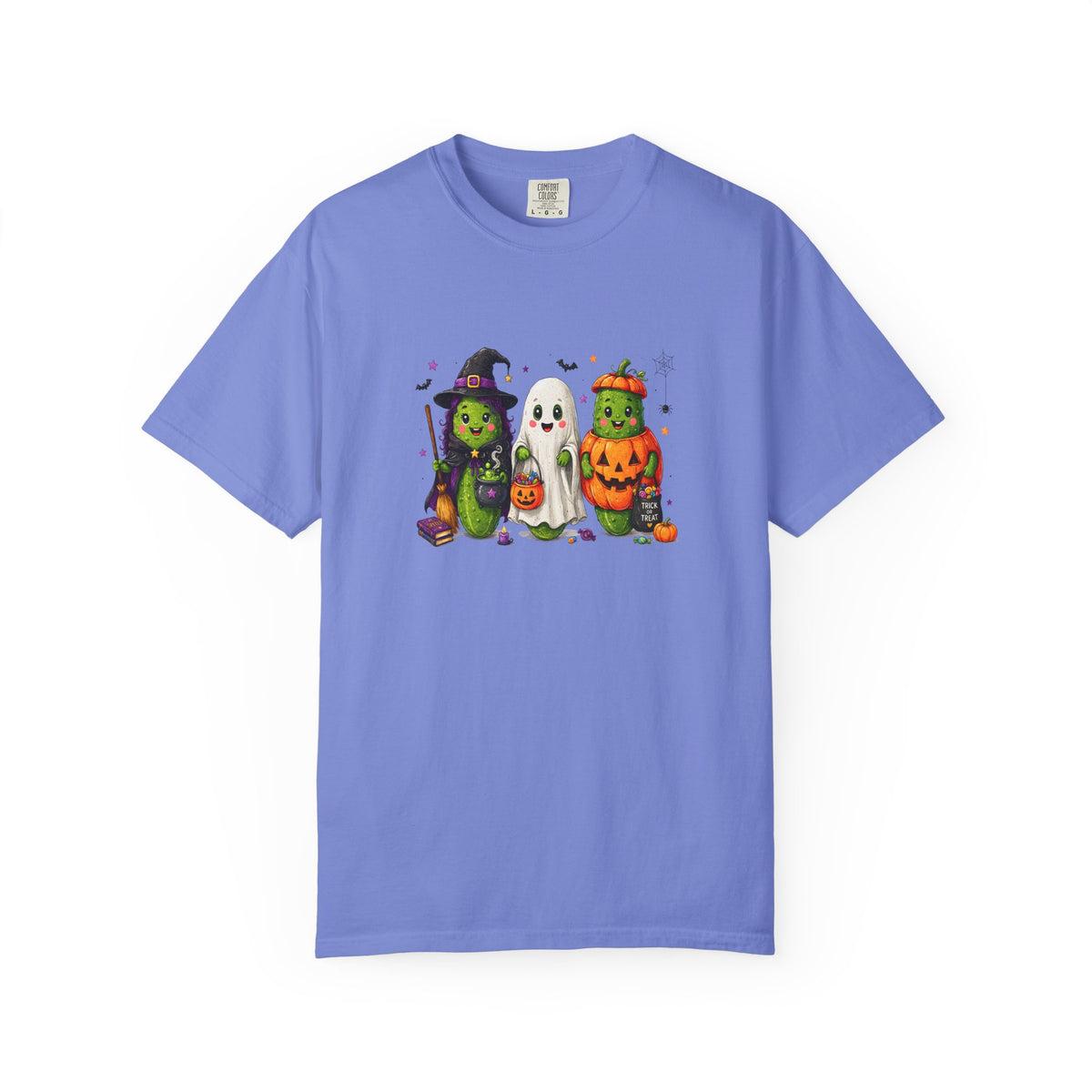 Halloween Trio T-Shirt — Cute Witch, Ghost & Pumpkin Costume Tee