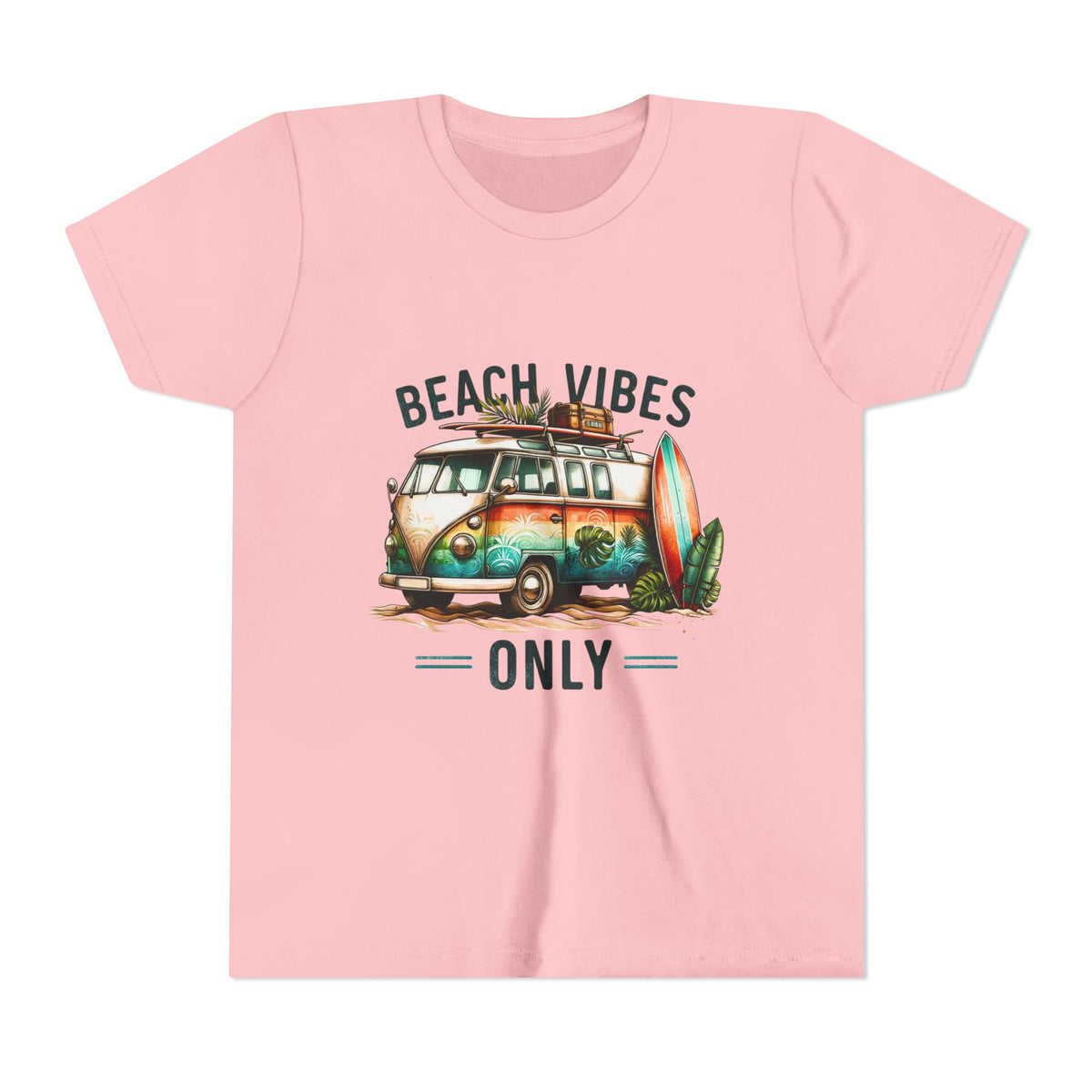 Kids Tee — "Beach Vibes Only" Surf Van Graphic