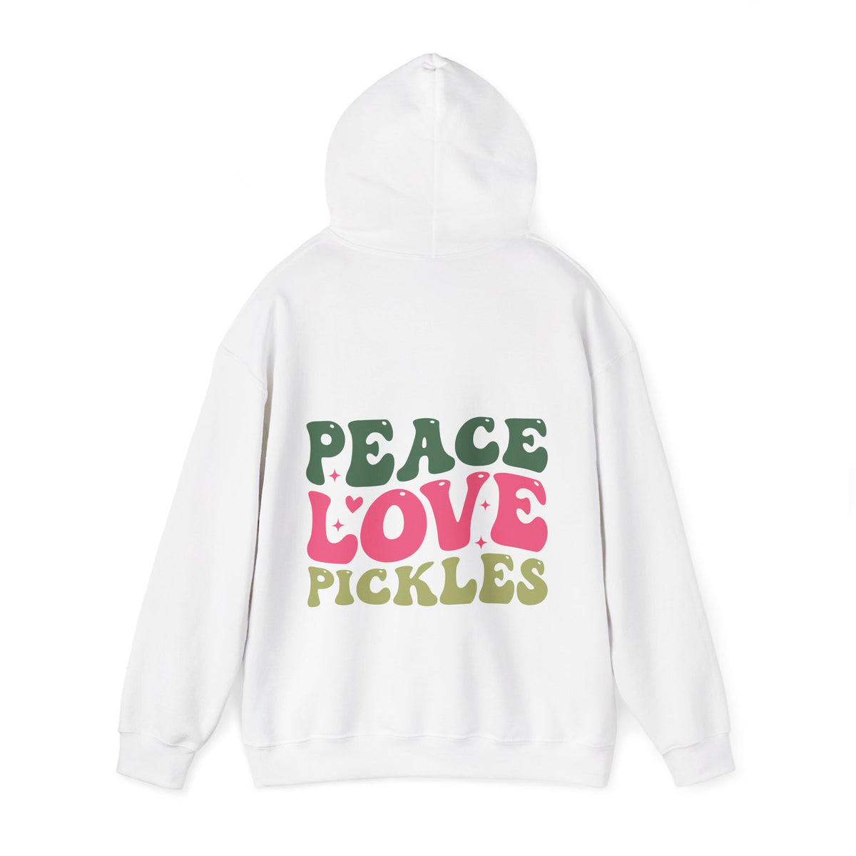 Peace Love Pickles Hoodie — Retro Groovy Graphic Hoodie