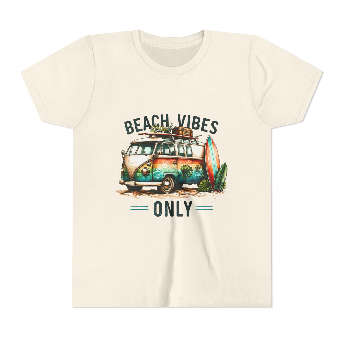 Kids Tee — "Beach Vibes Only" Surf Van Graphic