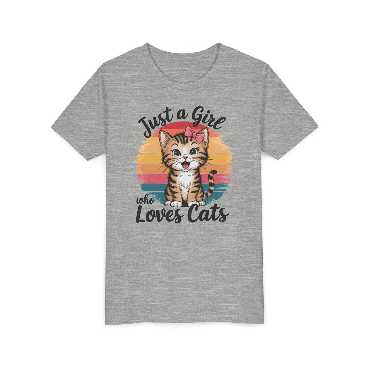 Kids Tee — "Just a Girl Who Loves Cats" Cute Kitten Graphic
