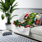 Cute Christmas Pickle Sherpa Blanket — Festive Holiday Cozy Throw