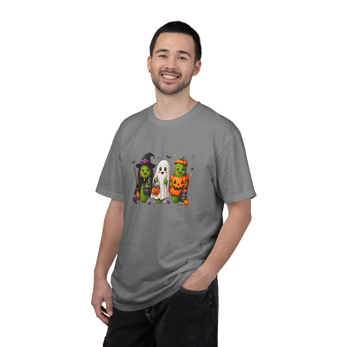 Halloween Trio T-Shirt — Cute Witch, Ghost & Pumpkin Costume Tee