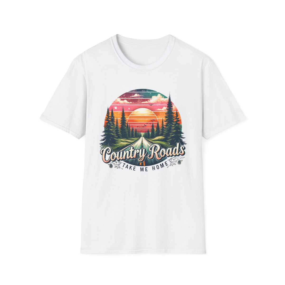 Unisex Soft Style Adult Tee - Country Roads