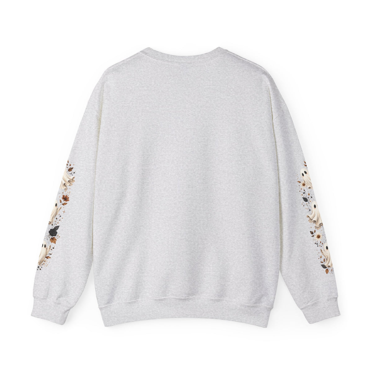 Ghost & Sunflower Crewneck Sweatshirt — Spooky Autumn Floral Pullover