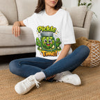 MD - Pickle Time T-Shirt — Cute Cartoon Pickle Jar Graphic Tee