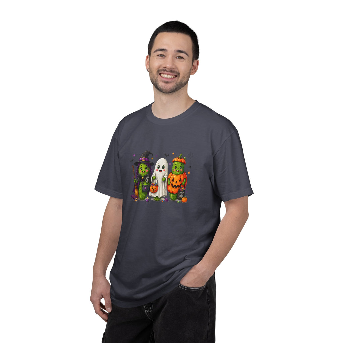 Halloween Trio T-Shirt — Cute Witch, Ghost & Pumpkin Costume Tee