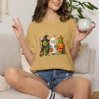 Halloween Trio T-Shirt — Cute Witch, Ghost & Pumpkin Costume Tee