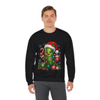 Christmas Pickle Sweatshirt – Cute Santa Hat Pickle with Candy Cane & Hot Cocoa