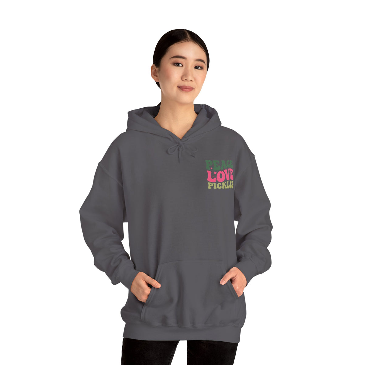Peace Love Pickles Hoodie — Retro Groovy Graphic Hoodie