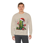 Christmas Pickle Sweatshirt – Cute Santa Hat Pickle with Candy Cane & Hot Cocoa