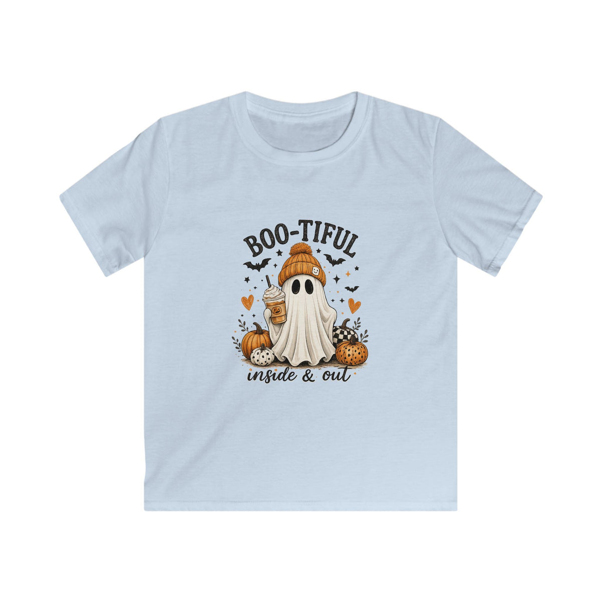 Kids Tee - "Boo-tiful Inside & Out" Ghost Halloween Shirt