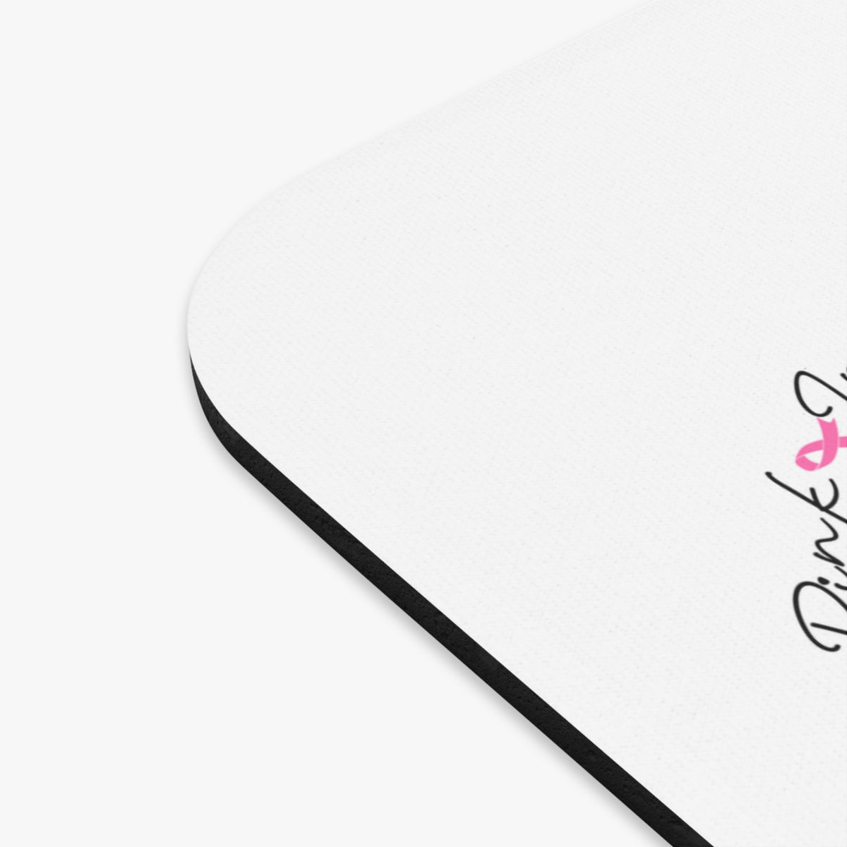 Pink Floral Awareness Ribbon Mouse Pad — Breast Cancer Support Desk Mat