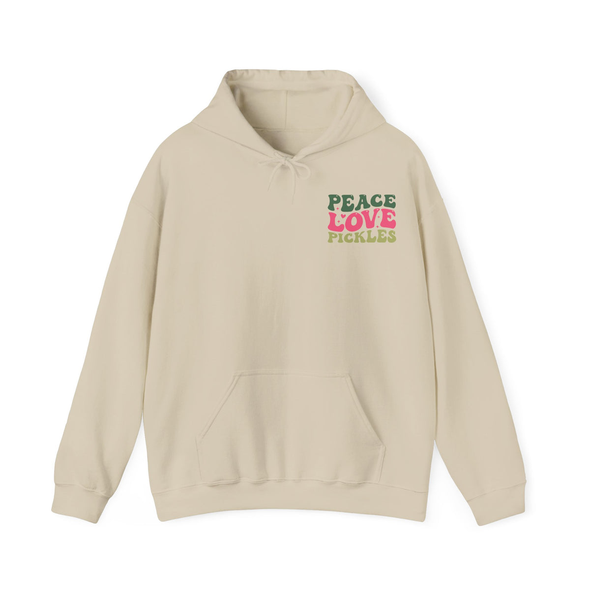 Peace Love Pickles Hoodie — Retro Groovy Graphic Hoodie
