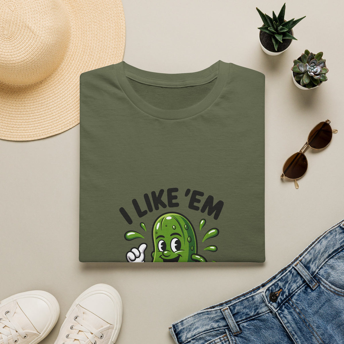 I Like 'Em Pickle T-Shirt — Cute Cartoon Pickle Graphic Tee