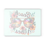 Glass Cutting Board – "Beach Vibes" Tropical Sunglasses Design