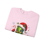 Christmas Pickle Sweatshirt – Cute Santa Hat Pickle with Candy Cane & Hot Cocoa