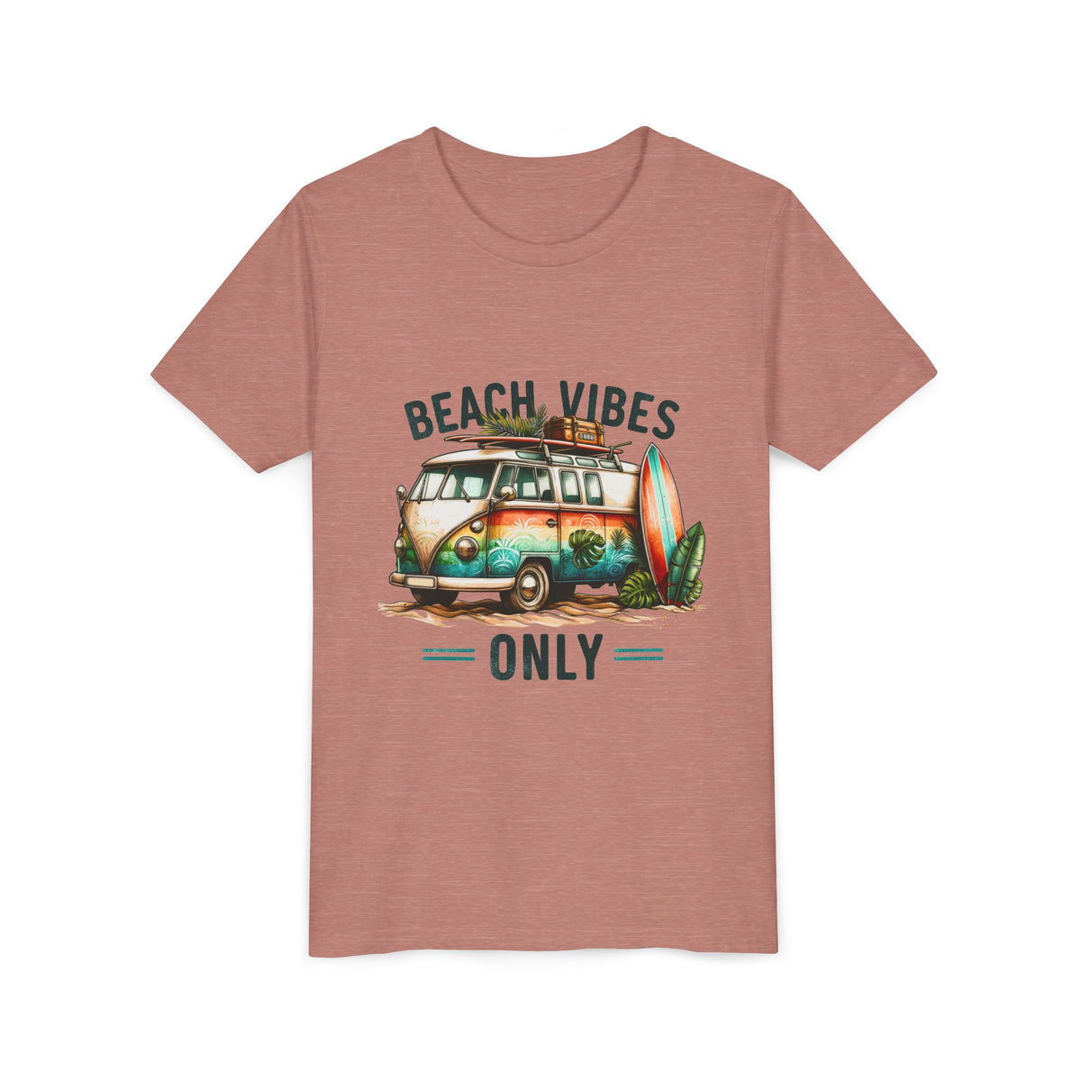 Kids Tee — "Beach Vibes Only" Surf Van Graphic