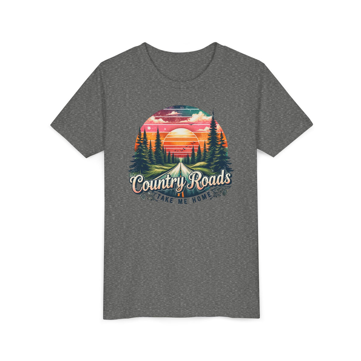 Kids Tee — 'Take Me Home' Retro Sunset Forest Tee