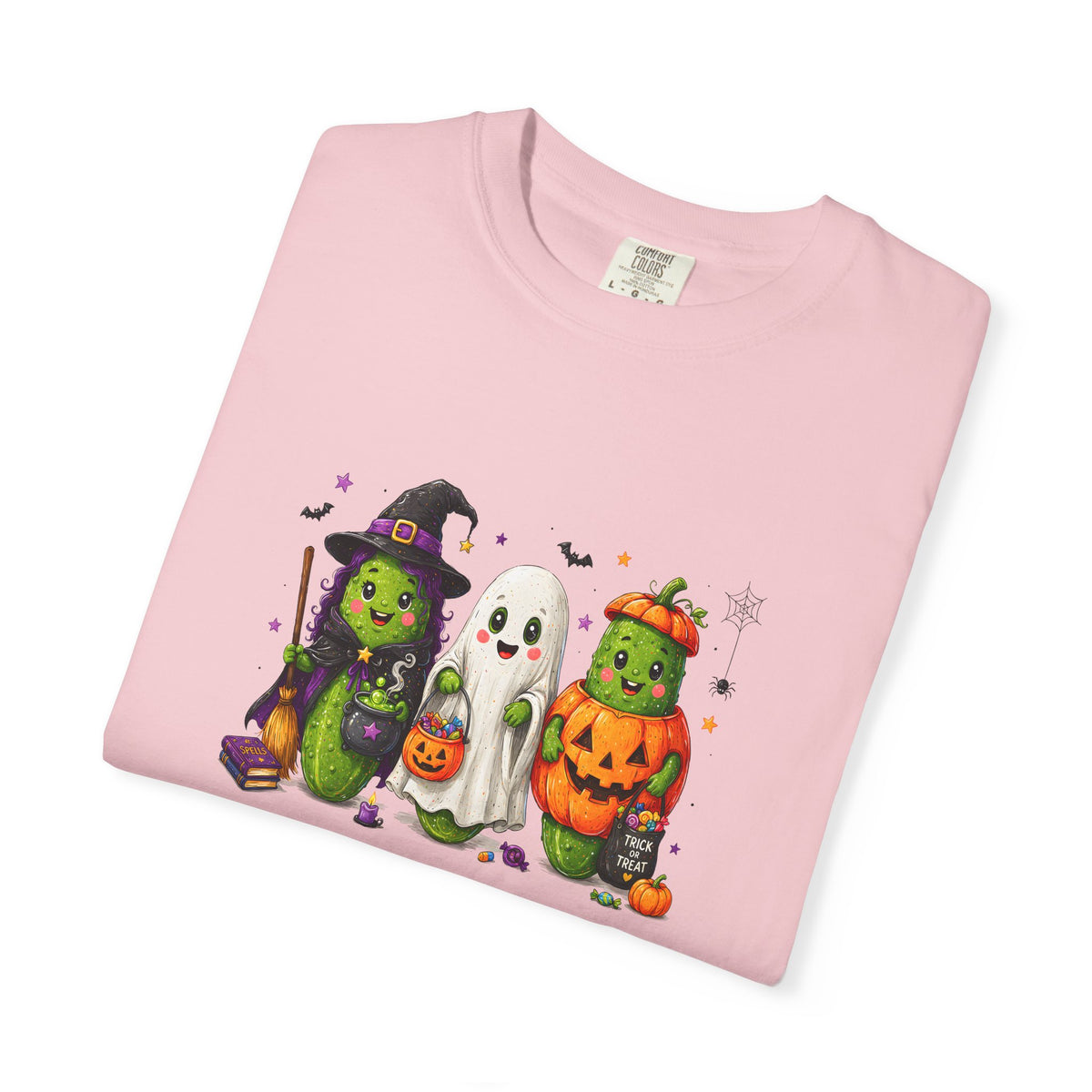 Halloween Trio T-Shirt — Cute Witch, Ghost & Pumpkin Costume Tee