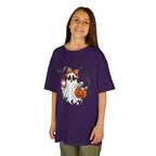 Kids Halloween Ghost Tee – Cute Pumpkin, Bat & Spiderweb Trick-or-Treat Design