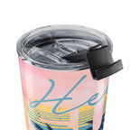 20oz Tumbler — "Hello Sunshine" Tropical Sunset Stainless Travel Cup
