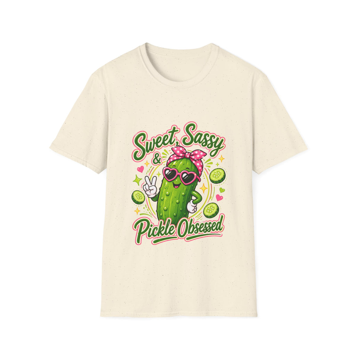 Sweet Sassy Pickle T-Shirt — "Sweet, Sassy & Pickle Obsessed" Cute Cactus/Pickle Graphic Tee