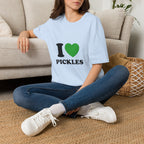 T-Shirt — "I  Pickles" Graphic Tee (Green Heart)