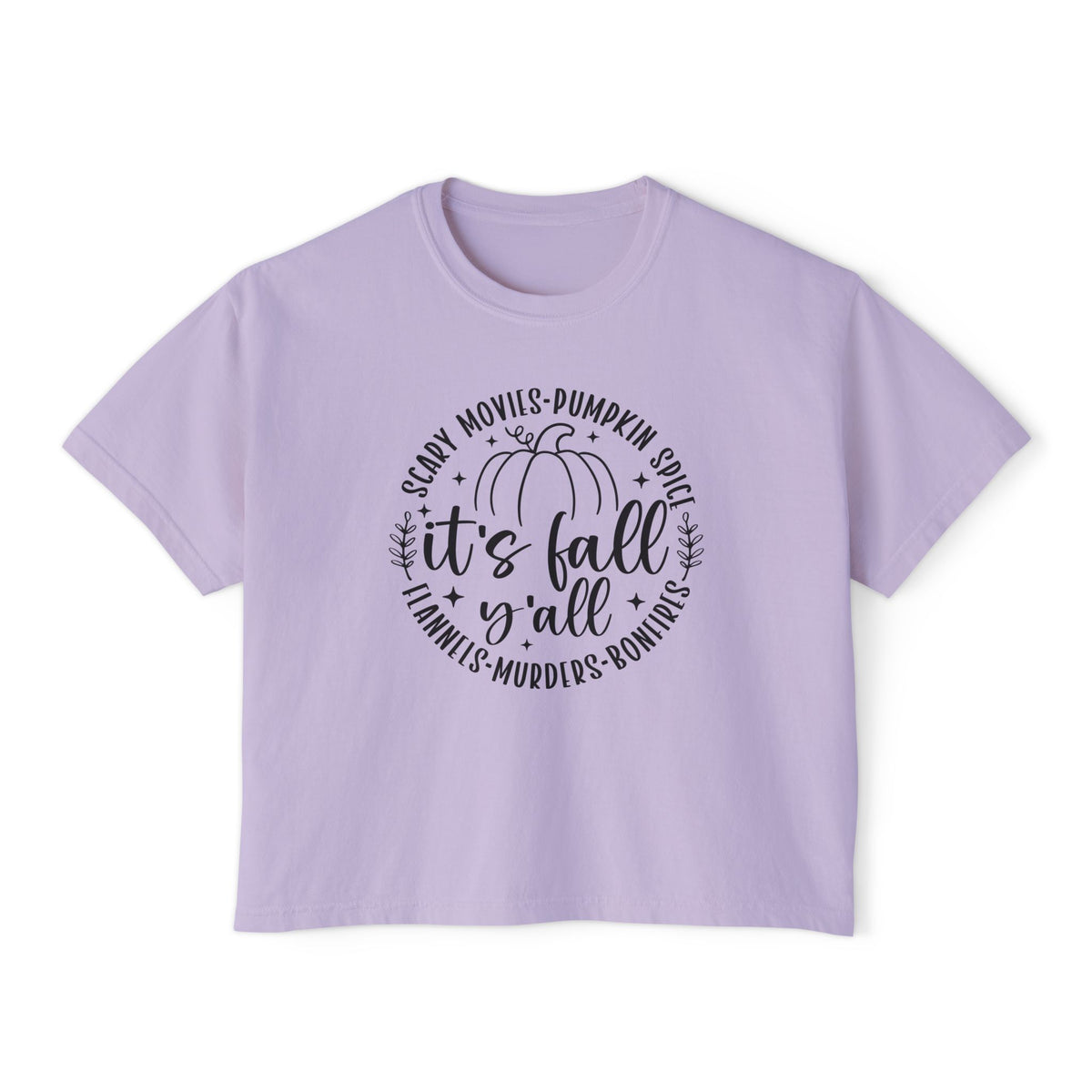 Fall Vibes Boxy Tee — "It's Fall Y'all" Pumpkin Graphic