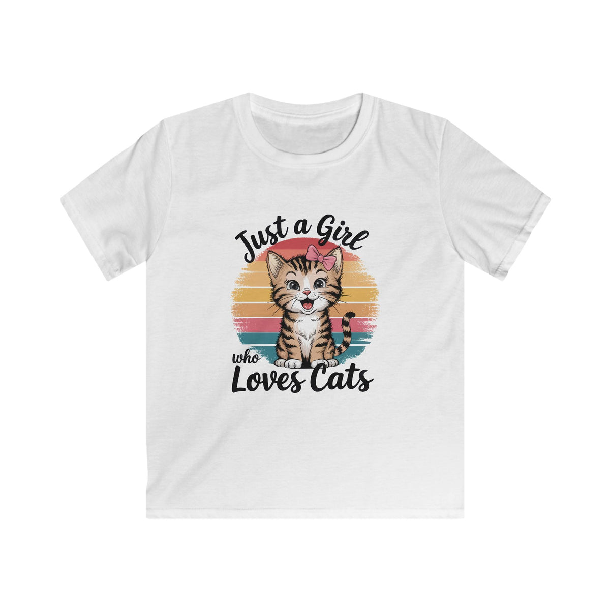 Kids Tee — "Just a Girl Who Loves Cats"
