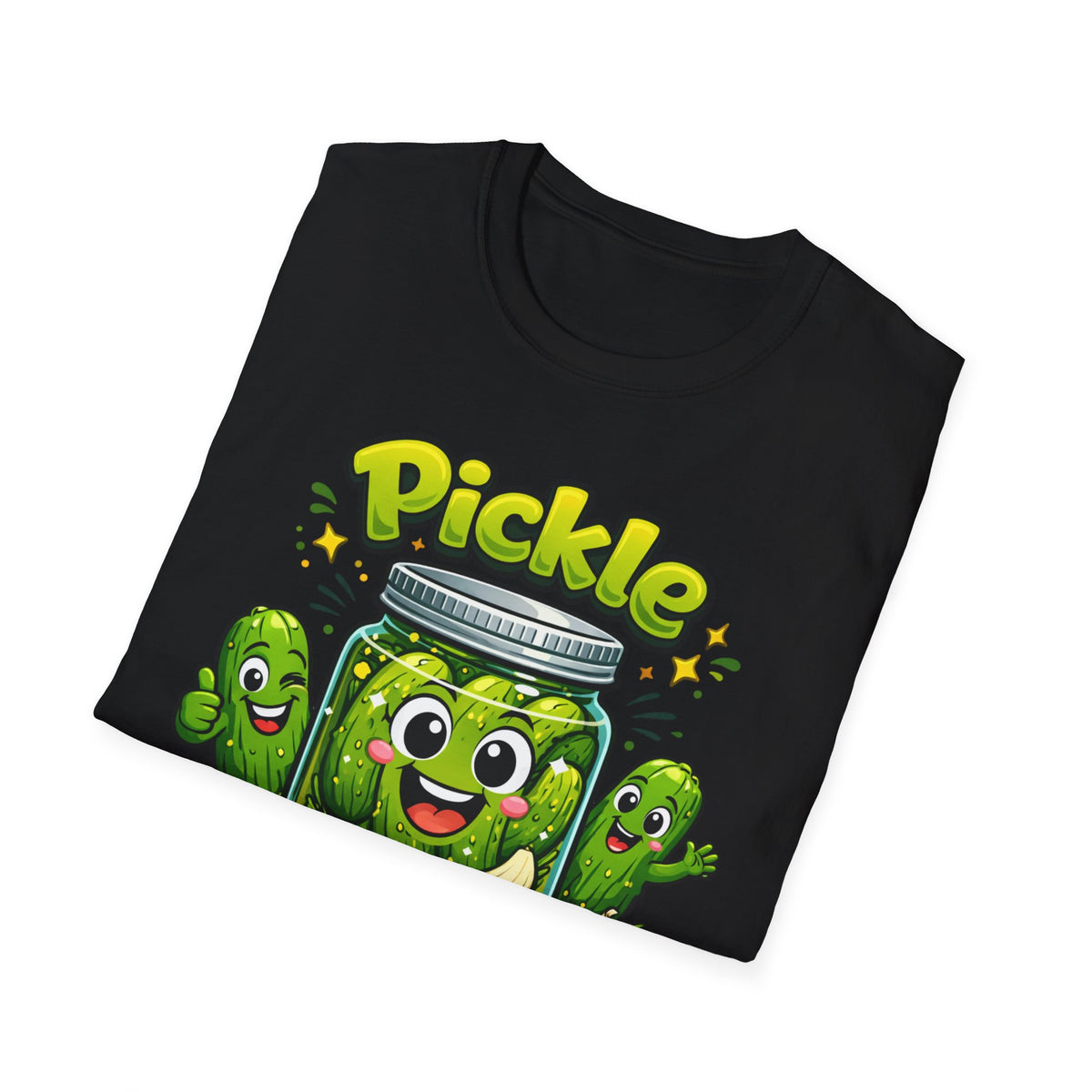 Pickle Time T-Shirt — Cute Cartoon Pickle Jar Graphic Tee