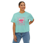 Breast Cancer Awareness Boxy Tee — "In October We Wear Pink" Pink Ribbon Shirt