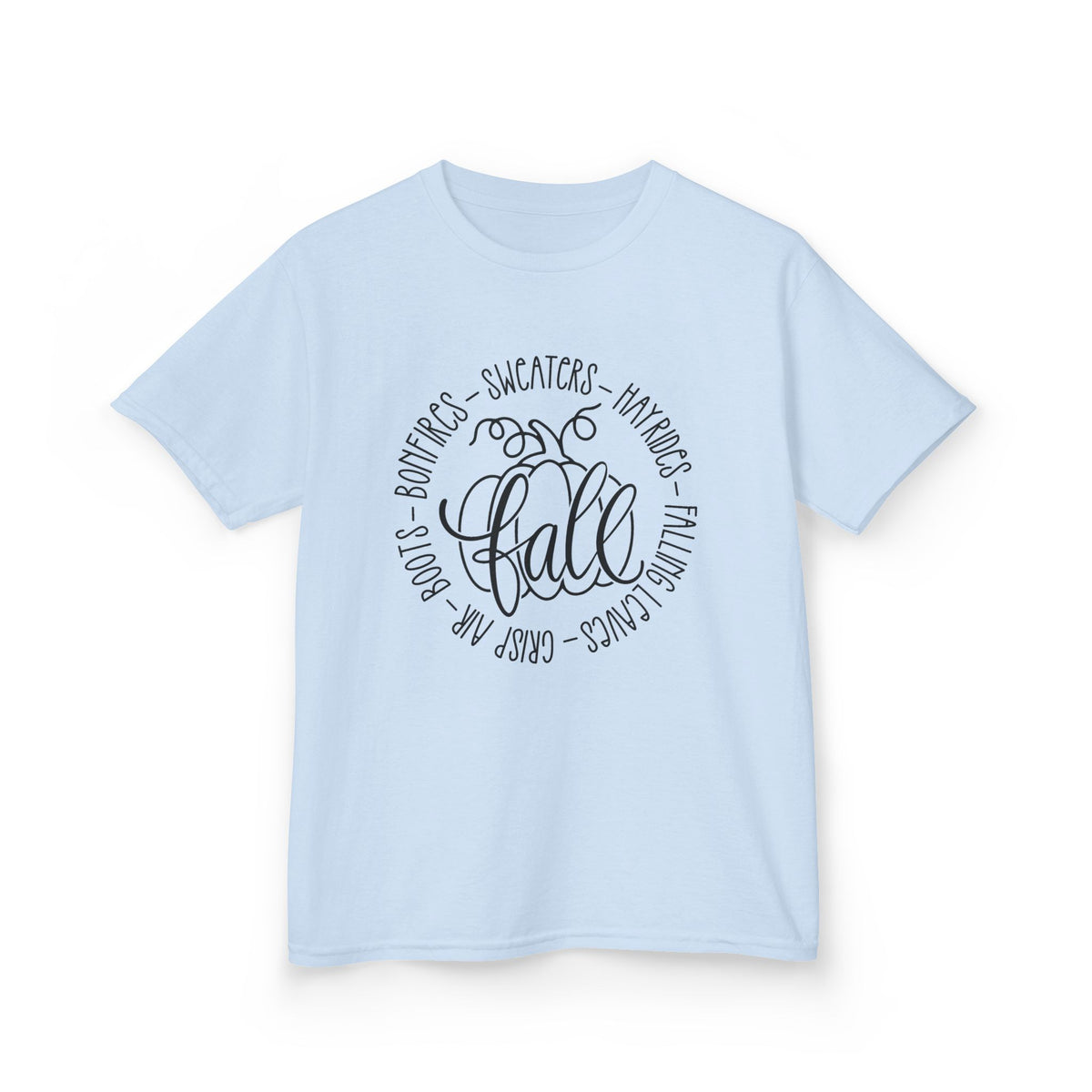 Kids 'Hello Fall' Tee — Playful Pumpkin & Autumn Words