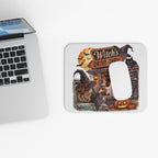 Witch's Drive-Thru Halloween Mouse Pad — Cute Spooky Ghost & Pumpkin Desk Mat