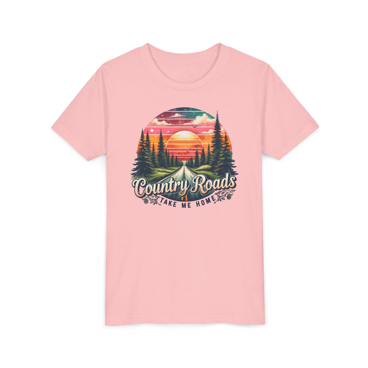 Kids Tee — 'Take Me Home' Retro Sunset Forest Tee