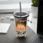 Summer Vibes Tumbler — 16oz Sunsplash Drink Tumbler with Straw